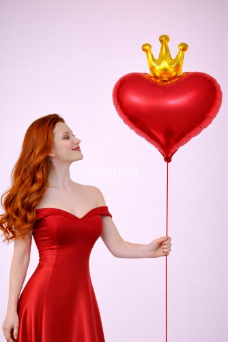 Куля фольгована серце з короною